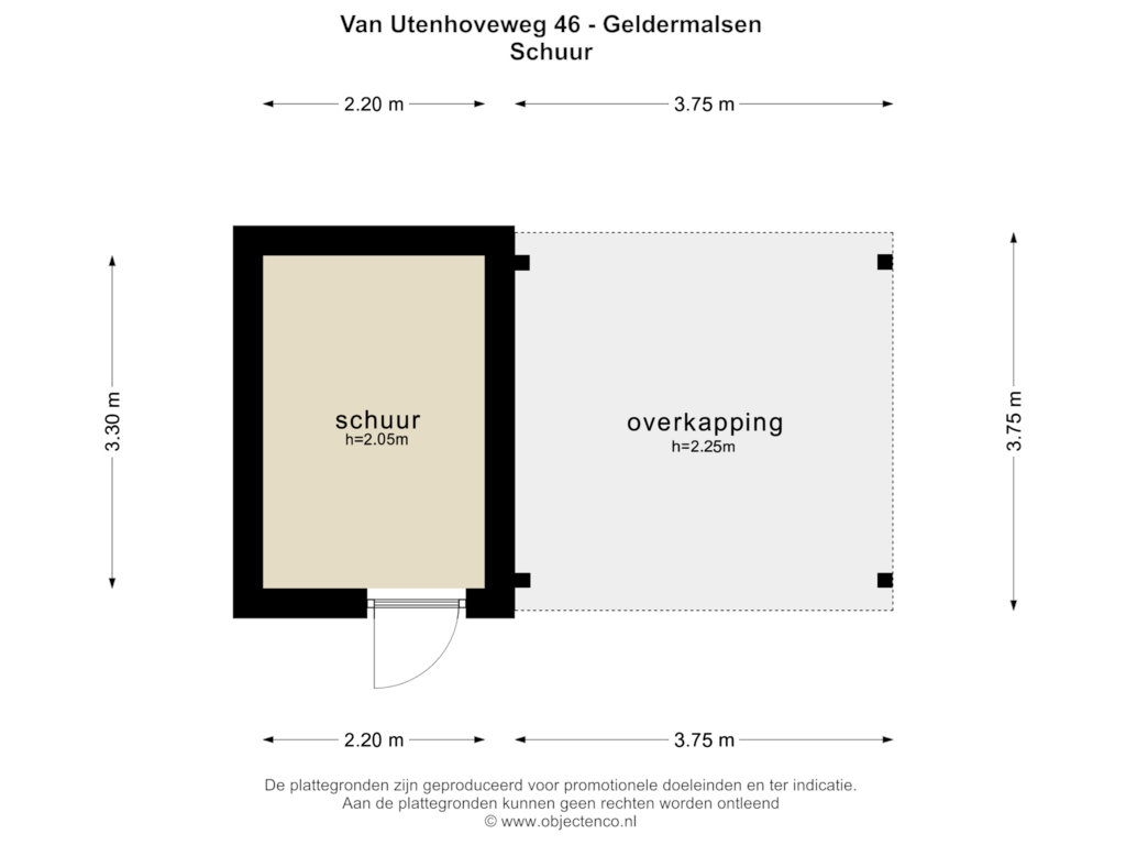 Bekijk plattegrond van SCHUUR van Van Utenhoveweg 46