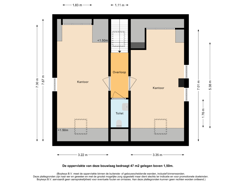 Bekijk plattegrond van Eerste verdieping van Stationsstraat 44