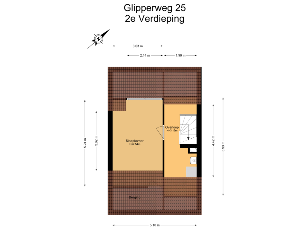 View floorplan of 2e Verdieping of Glipperweg 25