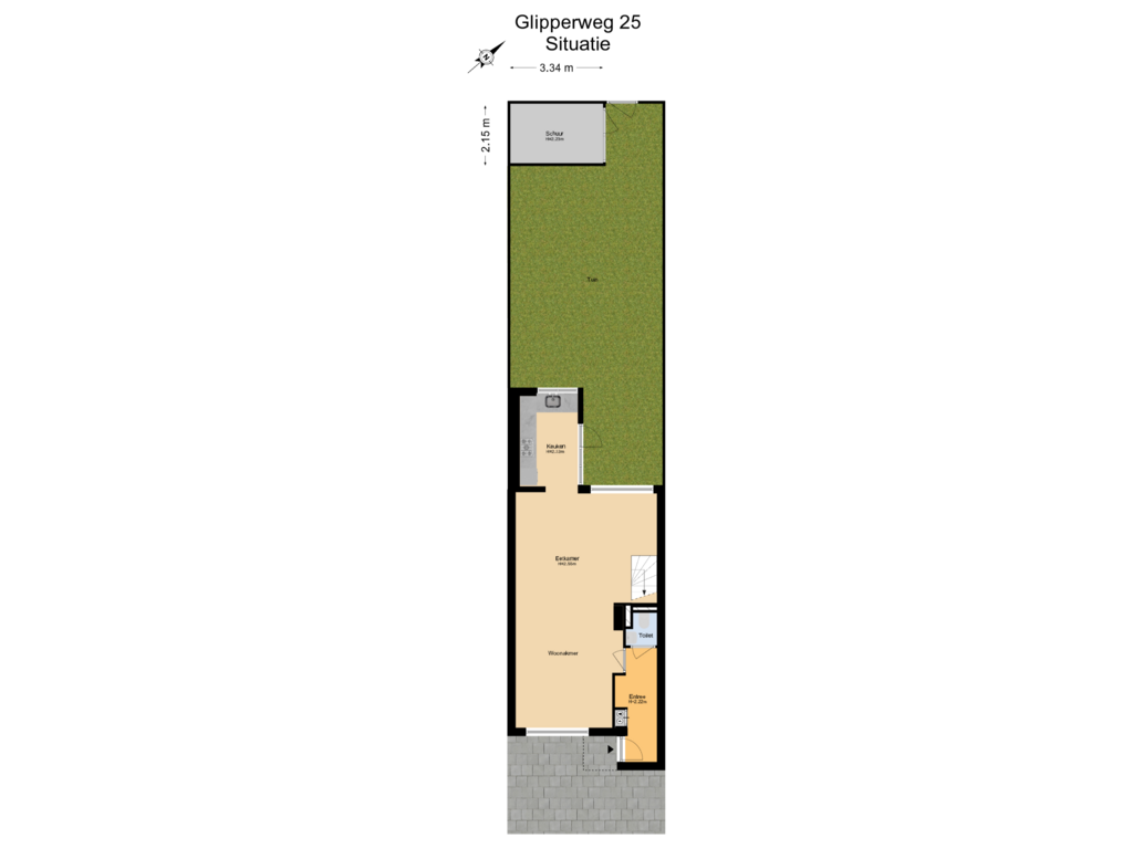 View floorplan of Begane Grond + Tuin of Glipperweg 25