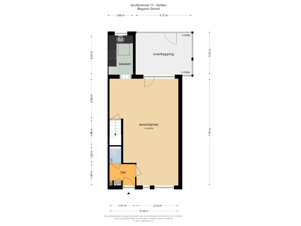 View floorplan of Begane Grond of Gruttostraat 11