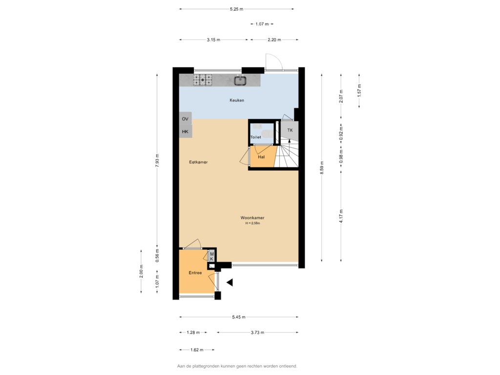 Bekijk plattegrond van Begane grond van Händelstraat 16