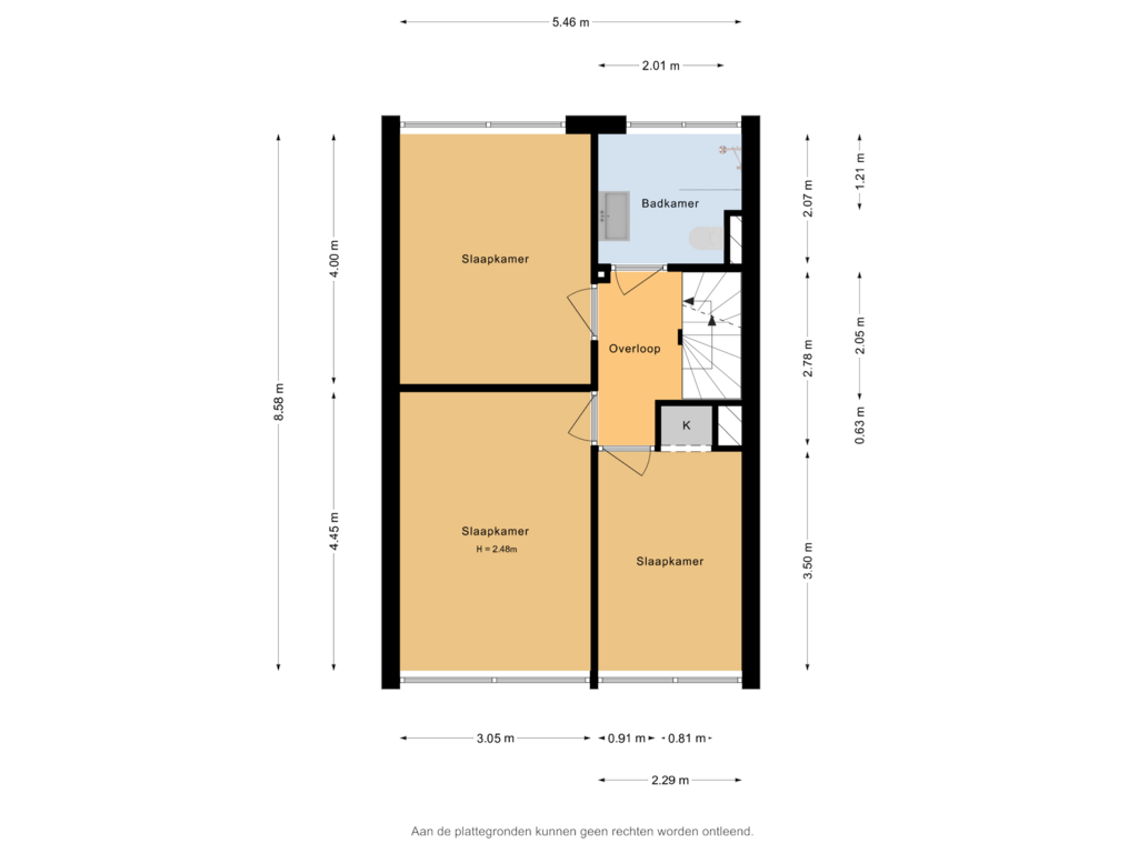 Bekijk plattegrond van 1e Verdieping van Händelstraat 16