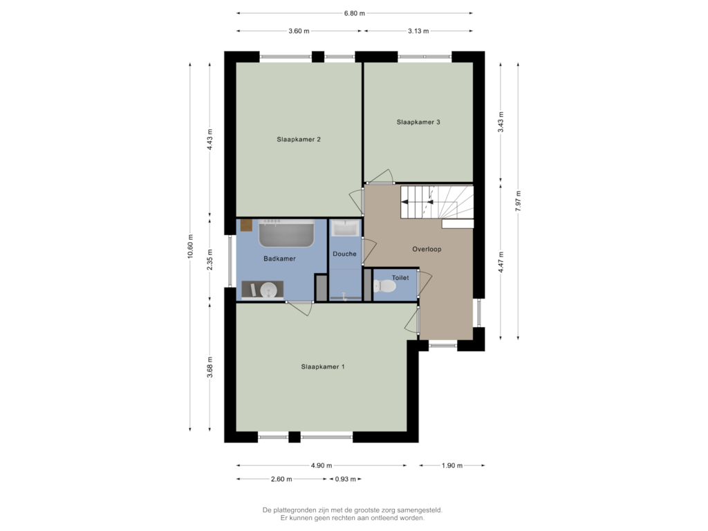 Bekijk plattegrond van Eerste verdieping van Nijkerkstraat 3