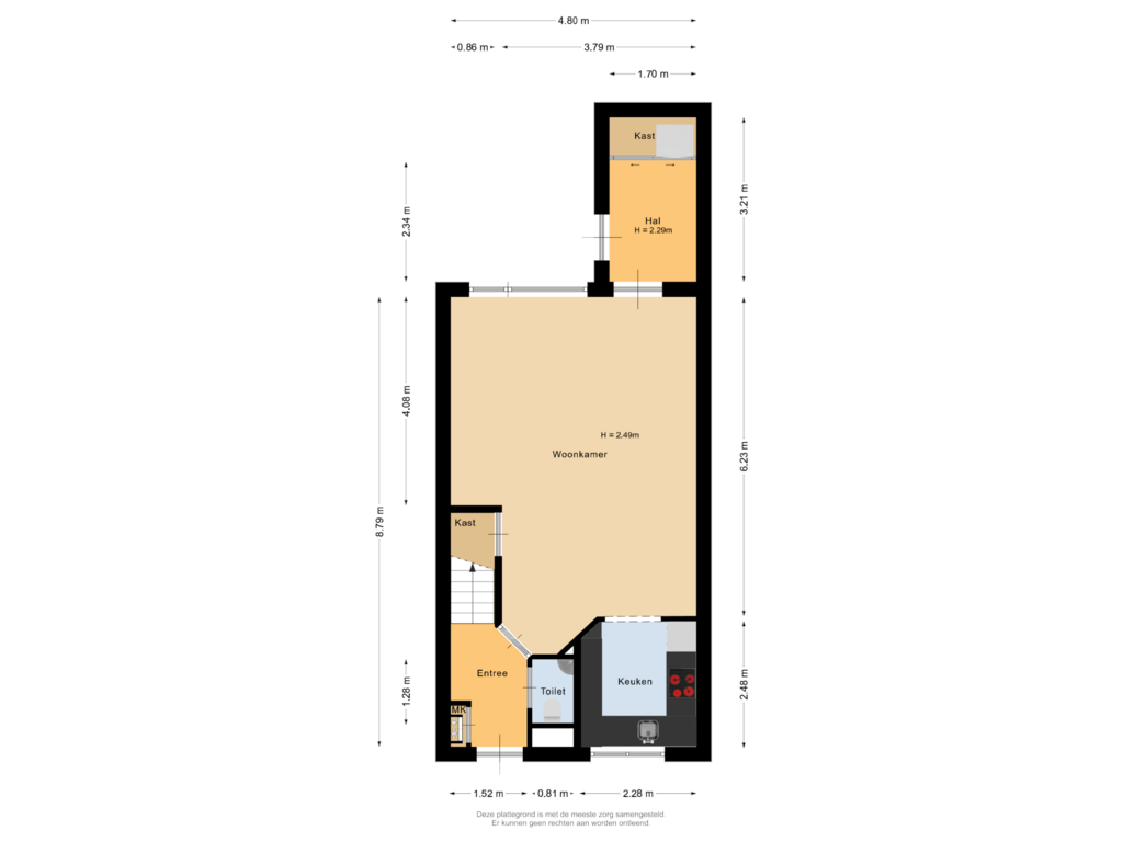 Bekijk plattegrond van Begane grond van Braamstove 28