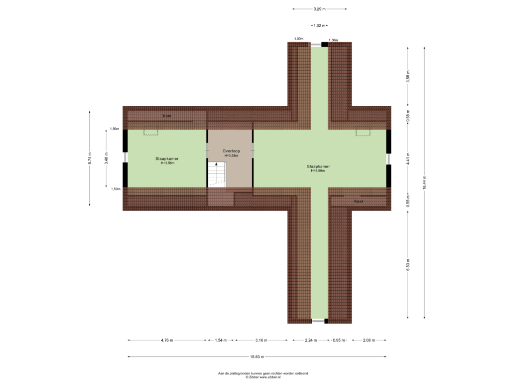 Bekijk plattegrond van Zolder van Bonhoefferstraat 1