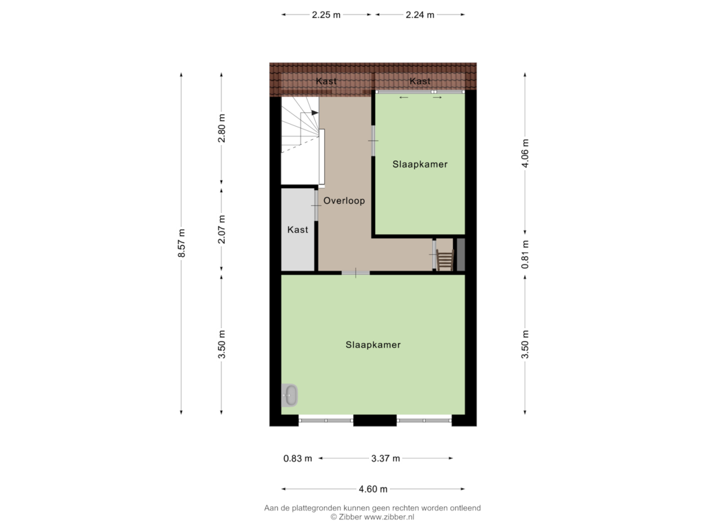 Bekijk plattegrond van Eerste verdieping van Leidseweg 387