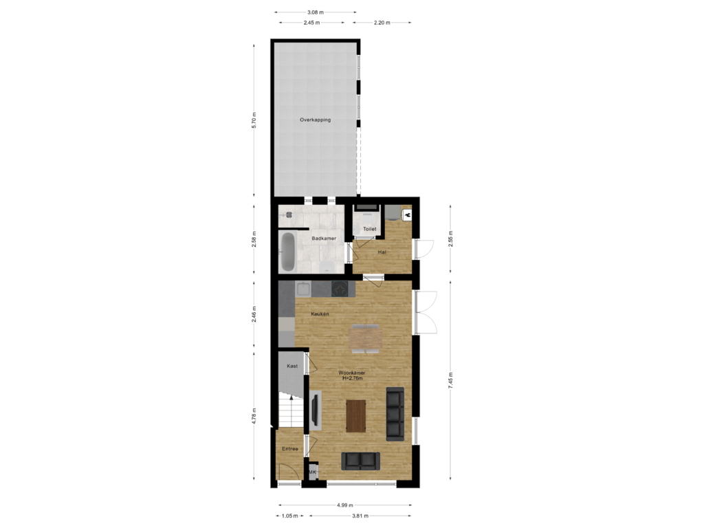 View floorplan of Begane grond of Strabrecht 51