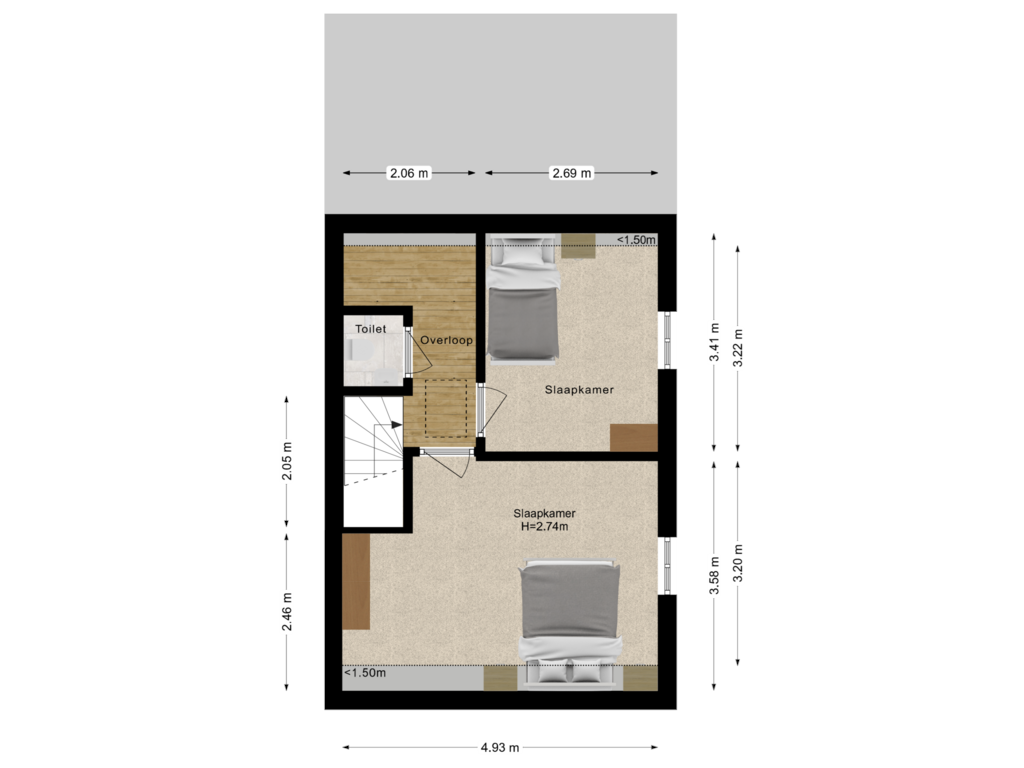 View floorplan of Eerste verdieping of Strabrecht 51