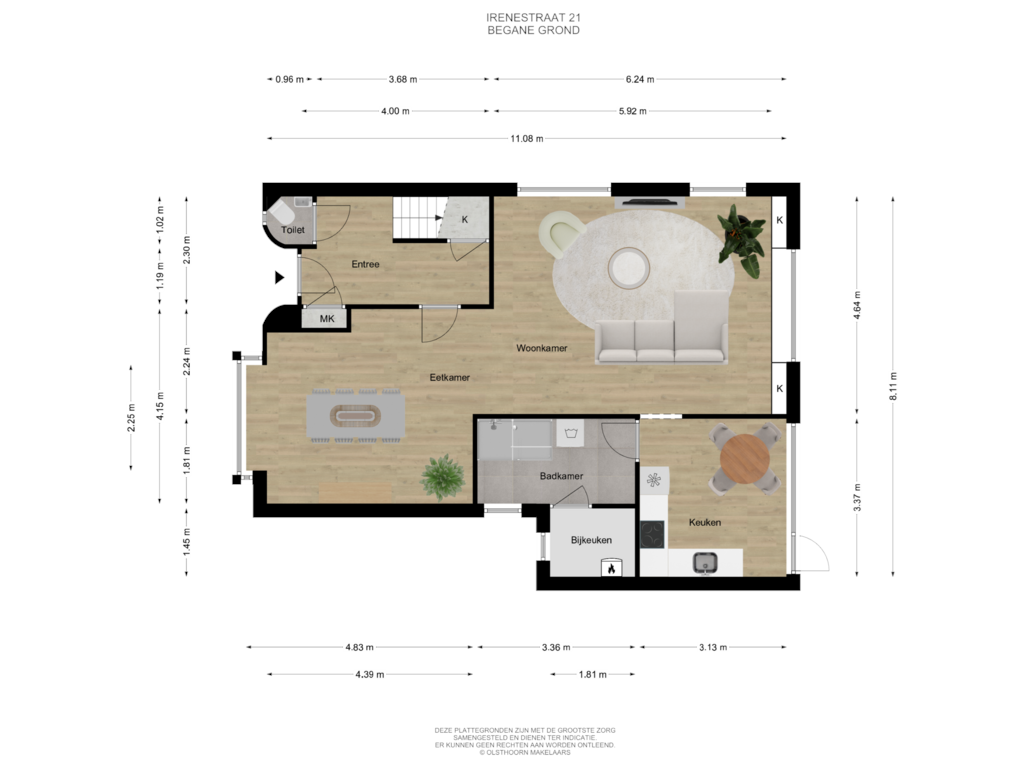 Bekijk plattegrond van Begane Grond van Irenestraat 21