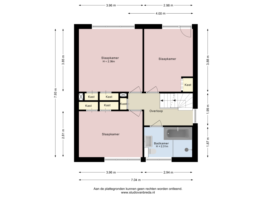 View floorplan of Eerste verdieping of Johan Wijnoltsstraat 196