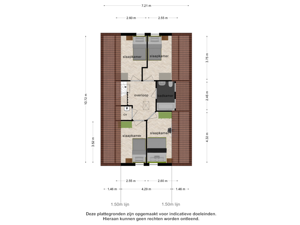 Bekijk plattegrond van 1e verdieping van Zonnebloemweg 10-35