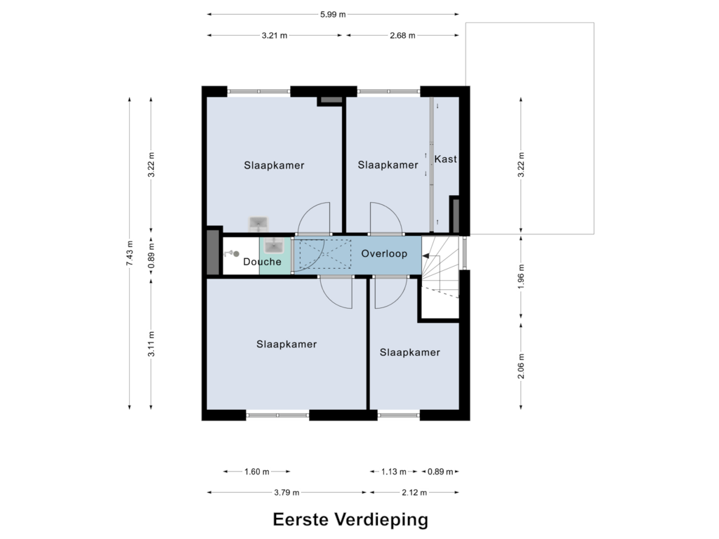 Bekijk plattegrond van Eerste Verdieping van Peter Schreursweg 5