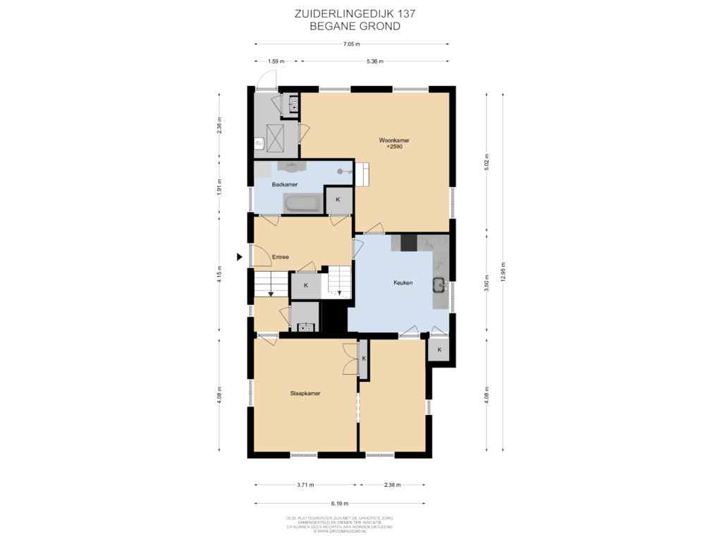 Bekijk plattegrond van Begane grond van Zuiderlingedijk 137