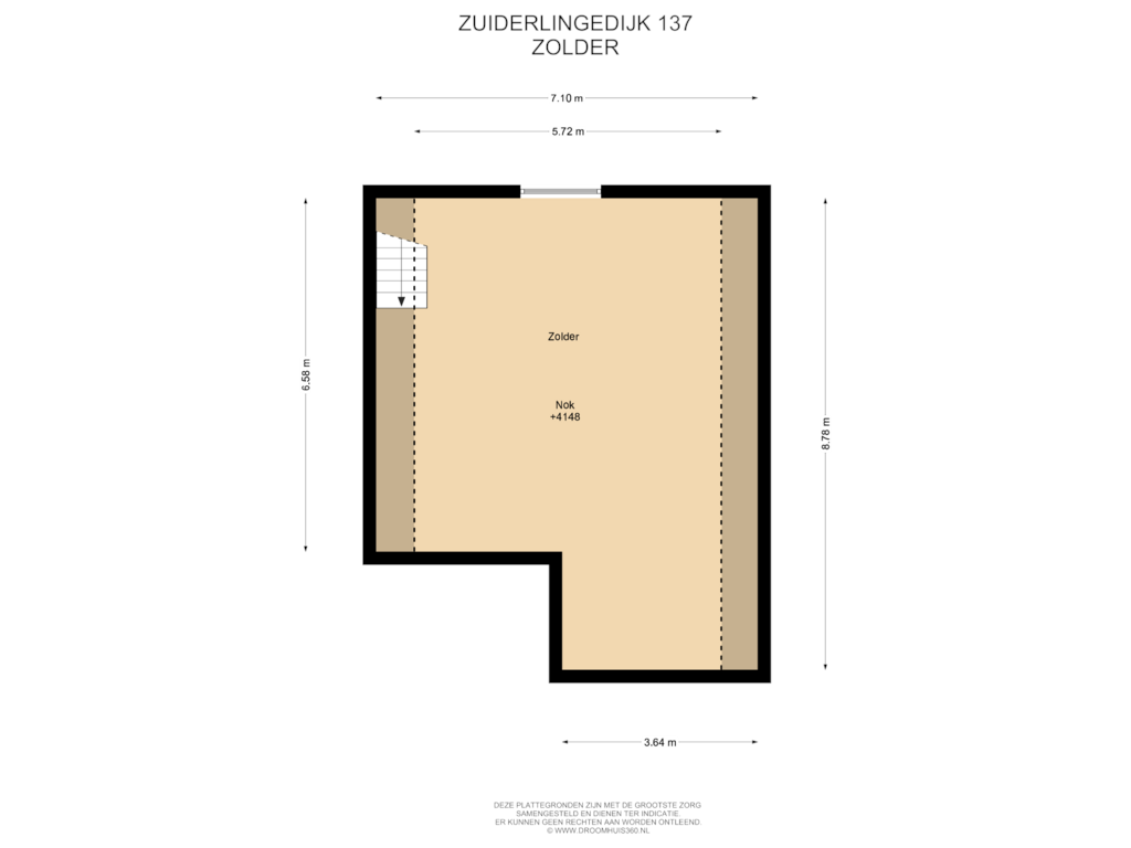 Bekijk plattegrond van Zolder van Zuiderlingedijk 137