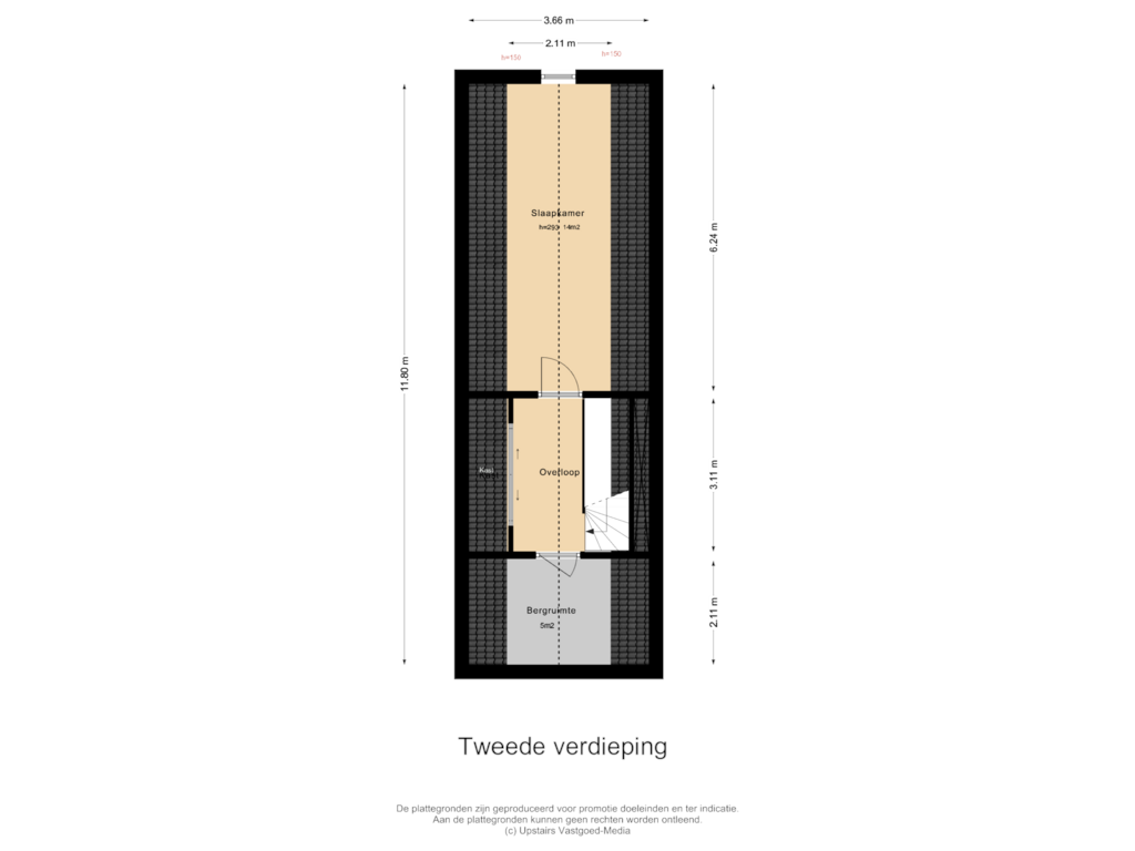 View floorplan of Tweede verdieping of Johann Strausslaan 1