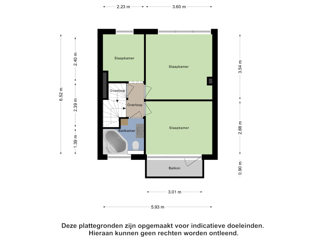 Bekijk plattegrond van Eerste Verdieping van Zaagmolenweg 57