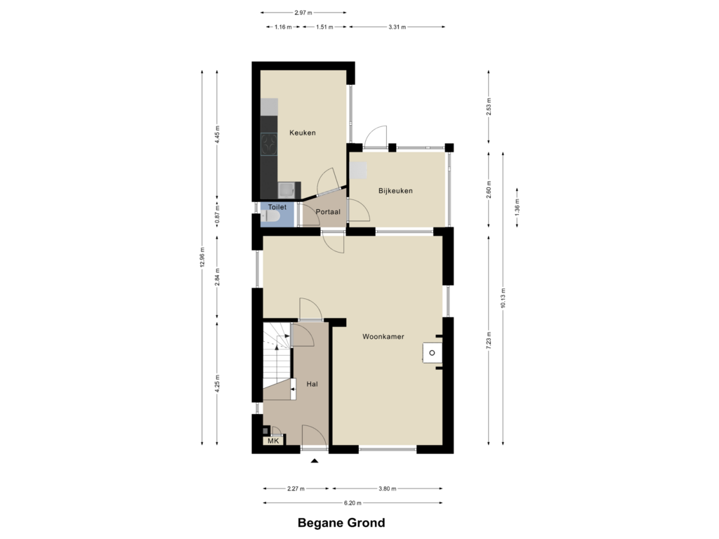 Bekijk plattegrond van Begane Grond van Heikamp 42