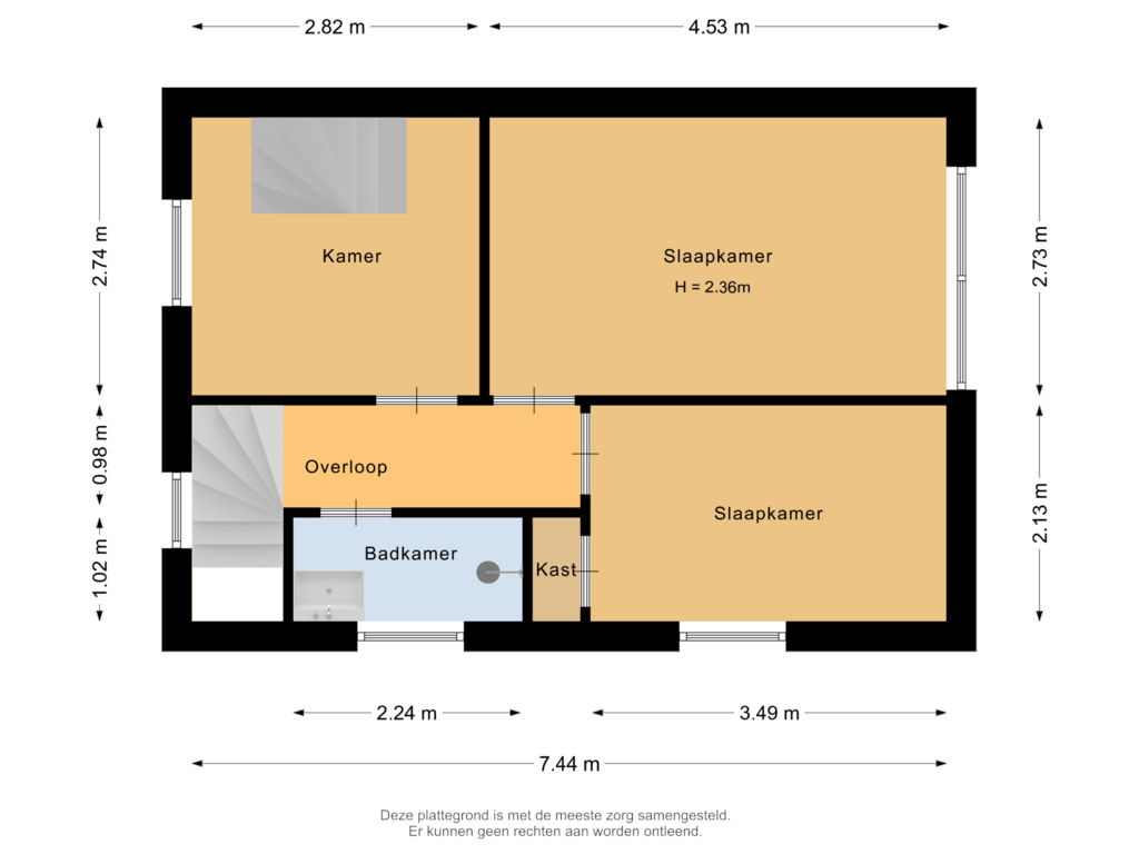 View floorplan of Eerste verdieping of Nicolaas van Puttenlaan 23