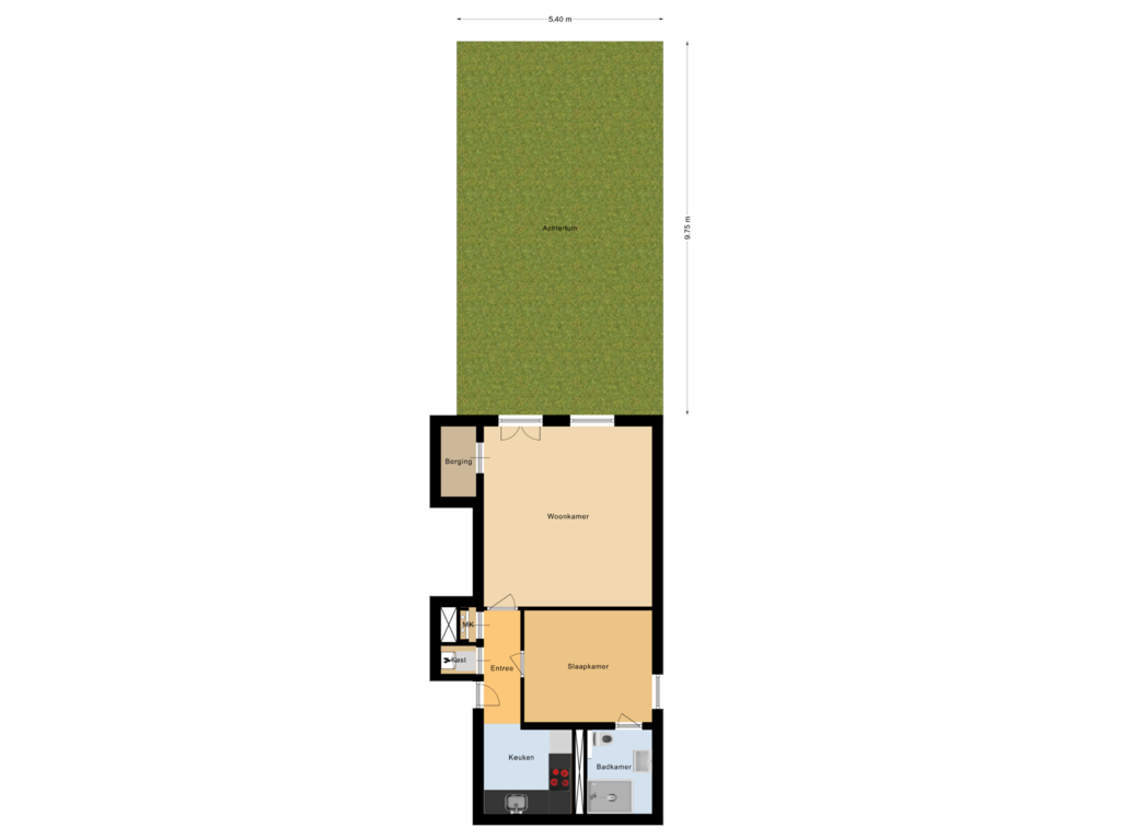 View floorplan of Situatie of Da Costastraat 96-HA