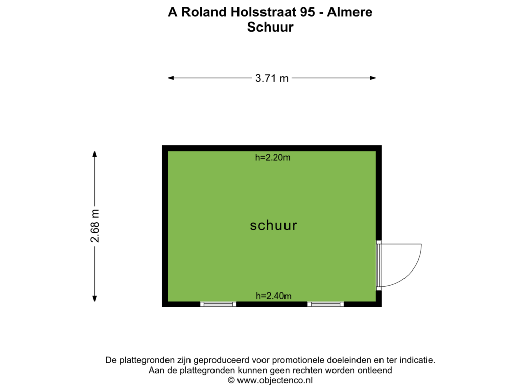 Bekijk plattegrond van SCHUUR van A. Roland Holststraat 95