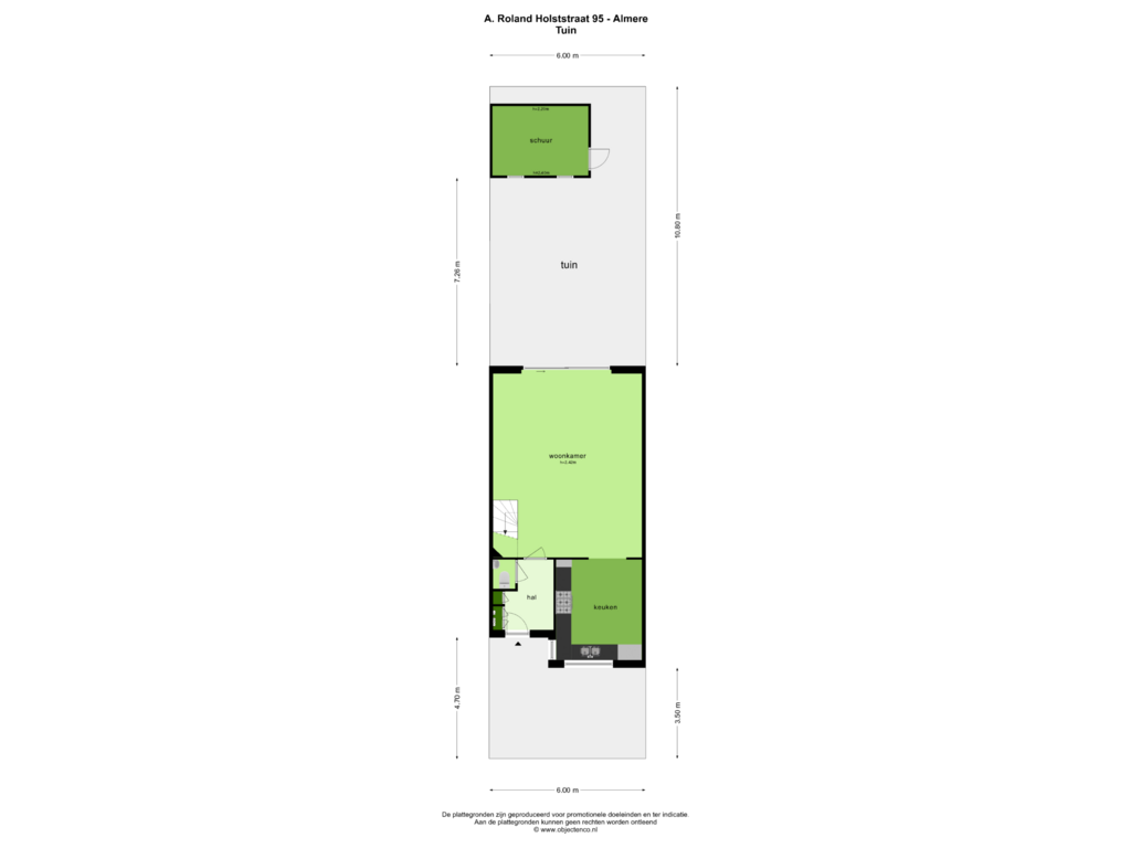 Bekijk plattegrond van TUIN van A. Roland Holststraat 95