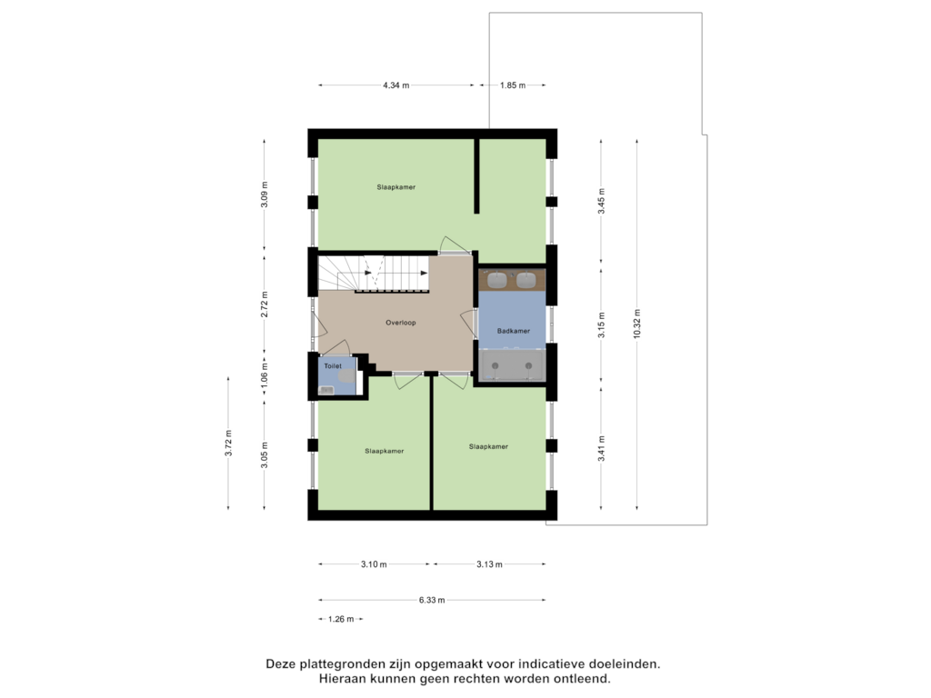 Bekijk plattegrond van Eerste Verdieping van Hortensiastraat 2