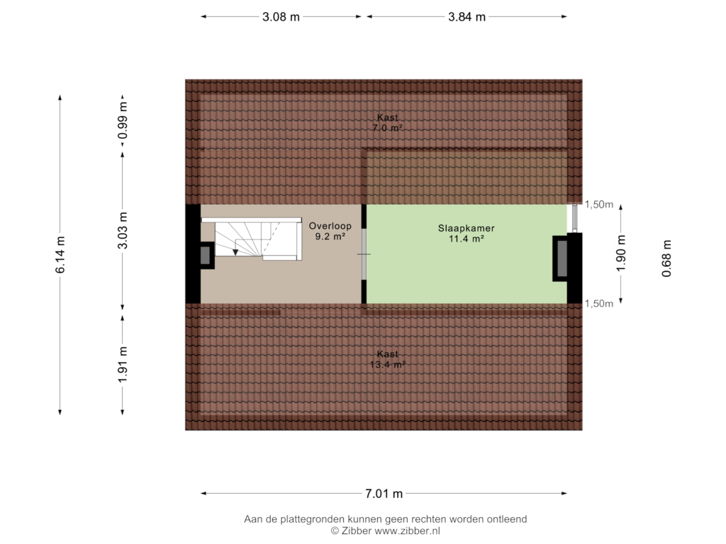 Bekijk plattegrond van Tweede verdieping van Areven 1