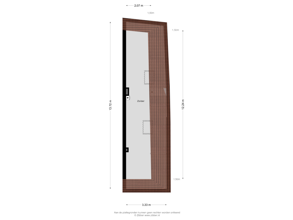 Bekijk plattegrond van Zolder van Brugstraat 7