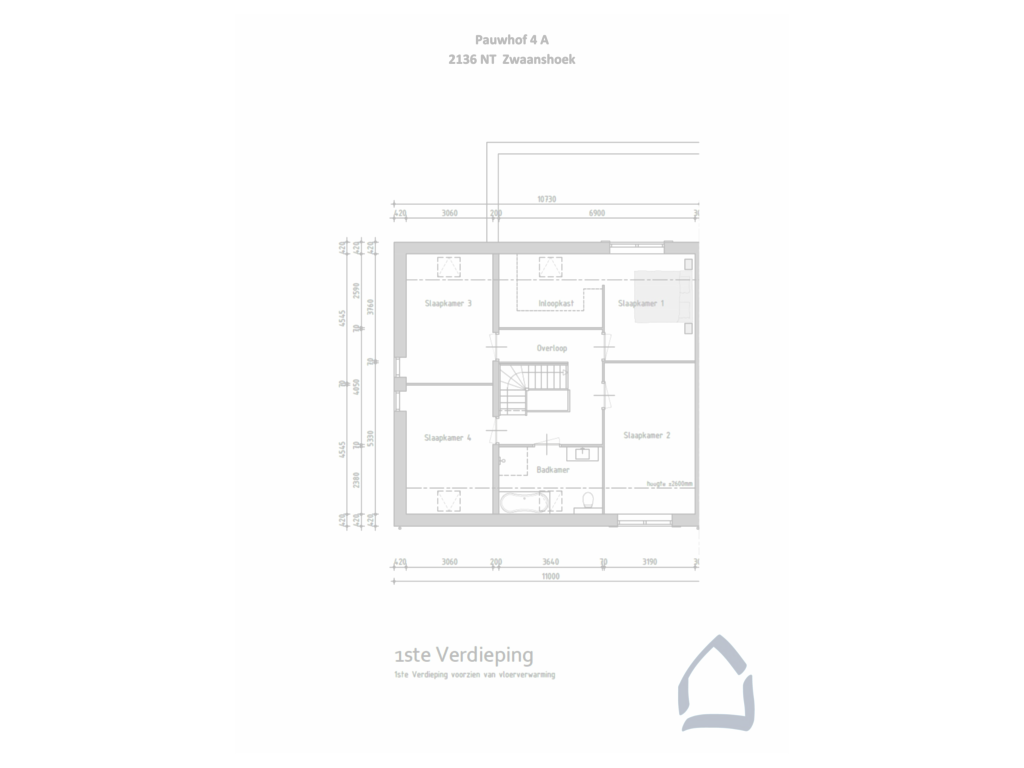 Bekijk plattegrond van Eerste verdieping van Pauwhof 4-A