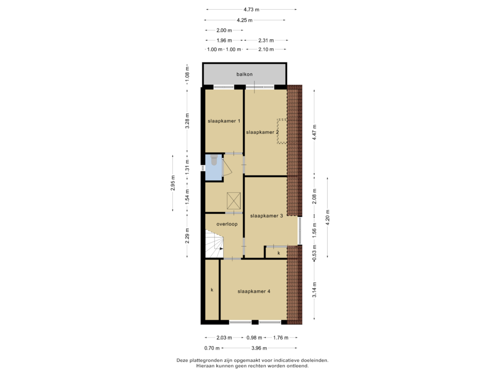 Bekijk plattegrond van 1e verdieping van Boeweg 52