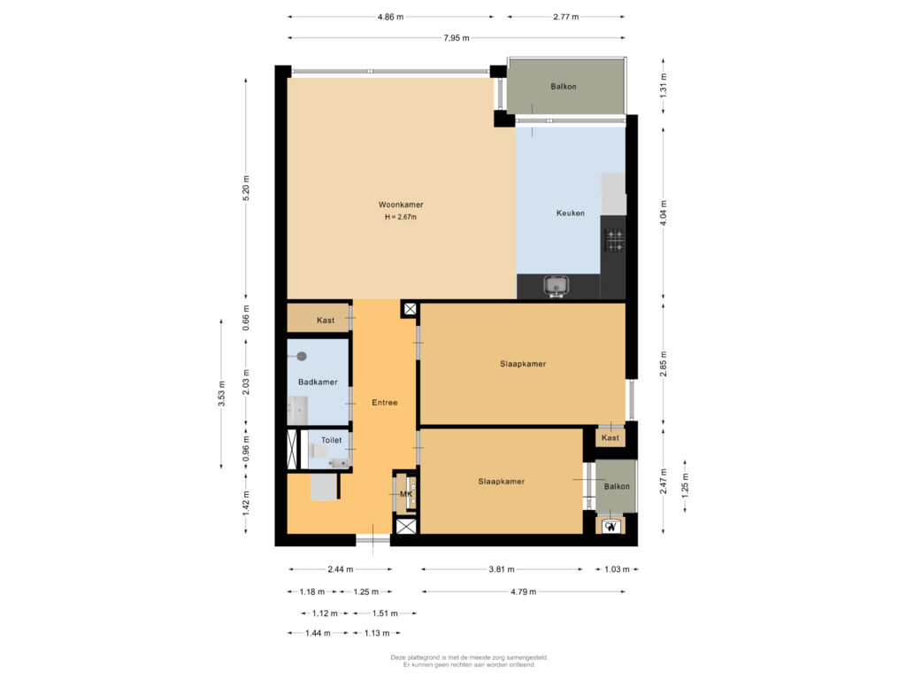 Bekijk plattegrond van Appartement van Liesveld 74