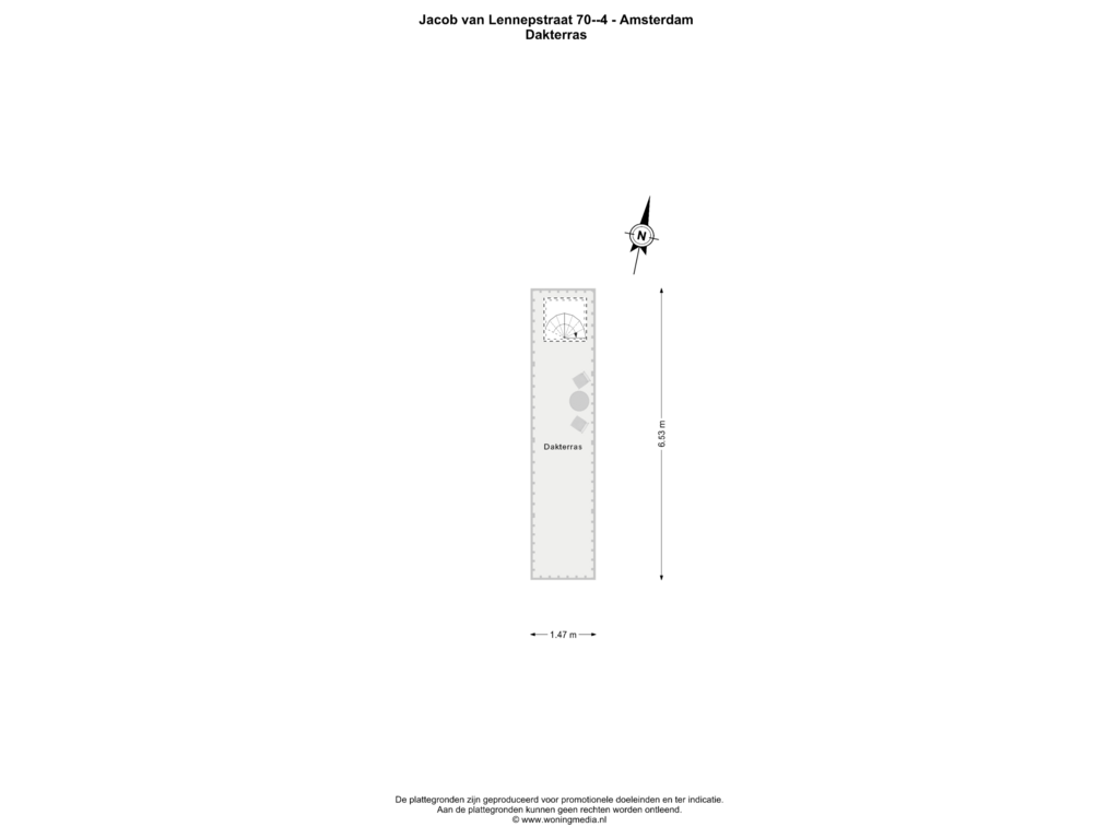 Bekijk plattegrond van Vijfde verdieping van Jacob van Lennepstraat 70-4