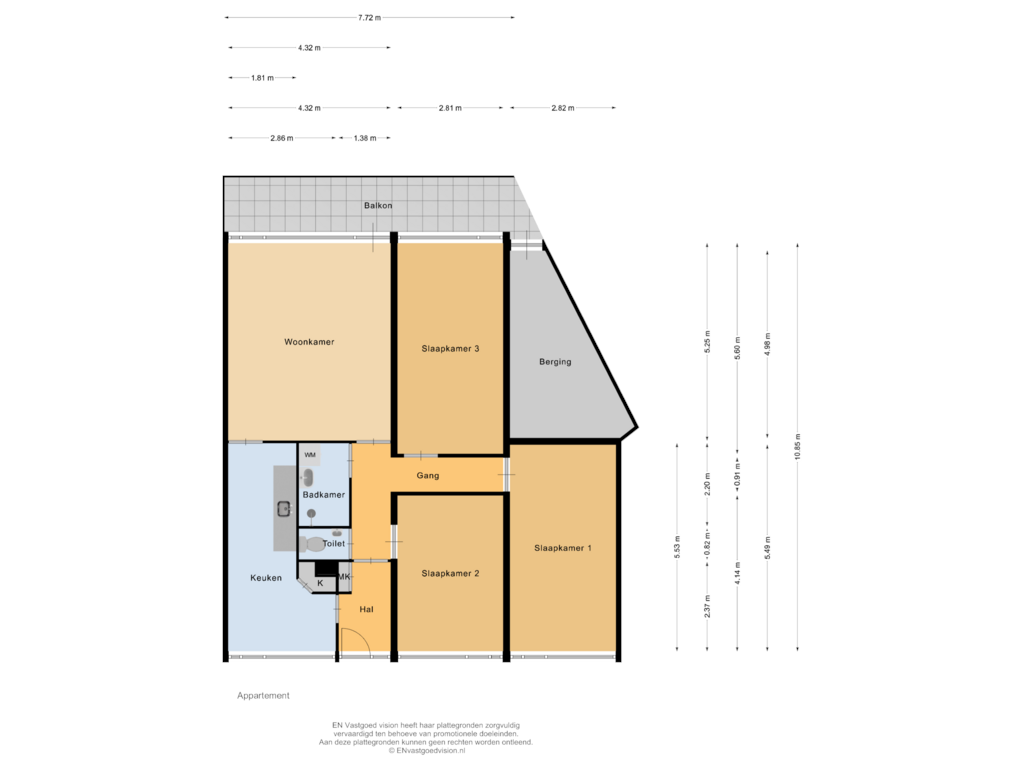 Bekijk plattegrond van Appartement van Kikkenstein 2516