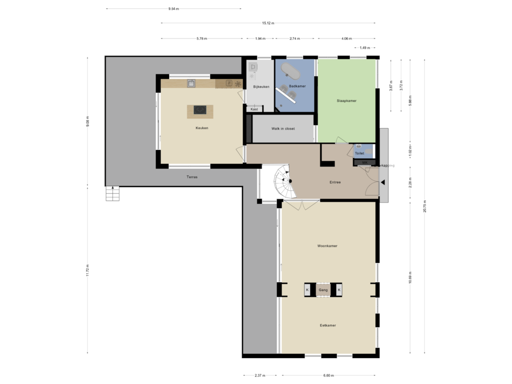 View floorplan of Begane Grond of Dokter de Steenhuijsenlaan 8