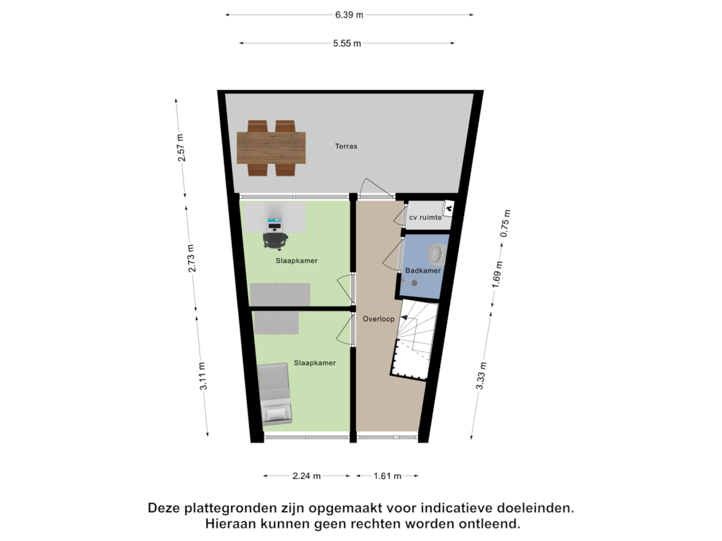 Bekijk plattegrond van Tweede Verdieping van Lijzijde 36