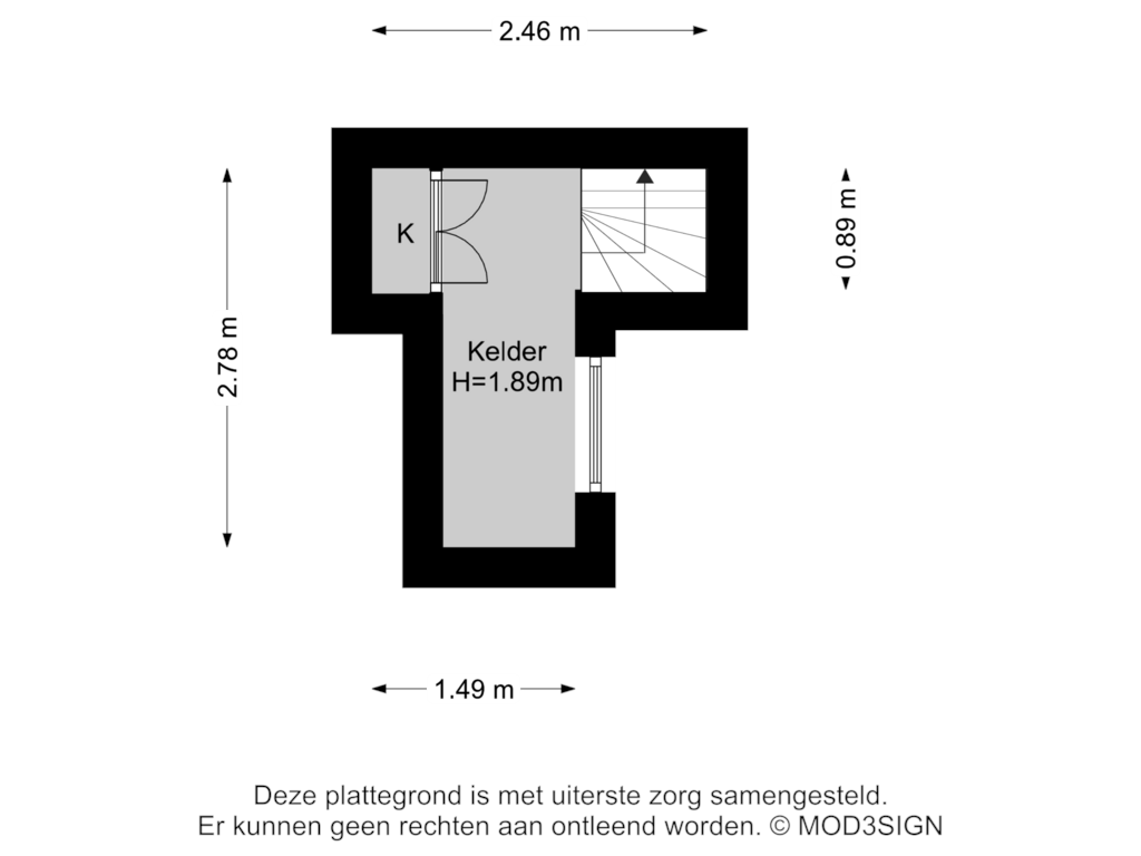 Bekijk plattegrond van Kelder van Burgemeester den Texlaan 50