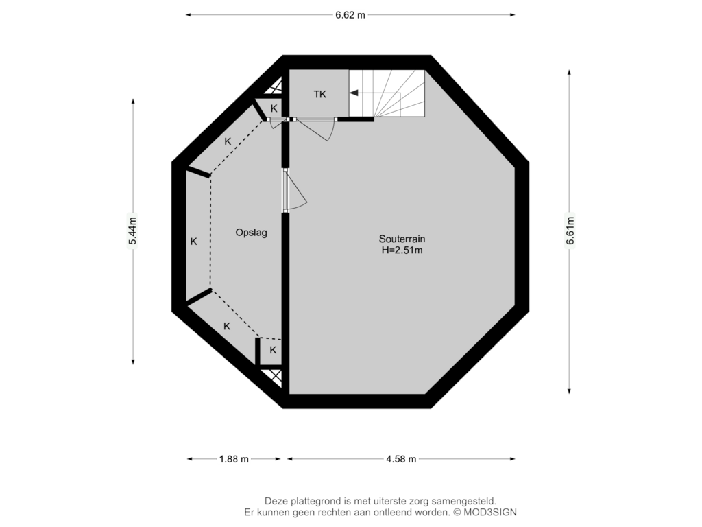 Bekijk plattegrond van Souterrain van Burgemeester den Texlaan 50