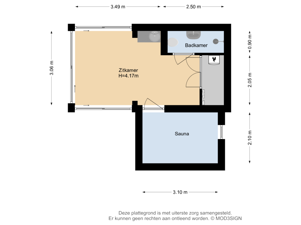 Bekijk plattegrond van Poolhouse van Burgemeester den Texlaan 50