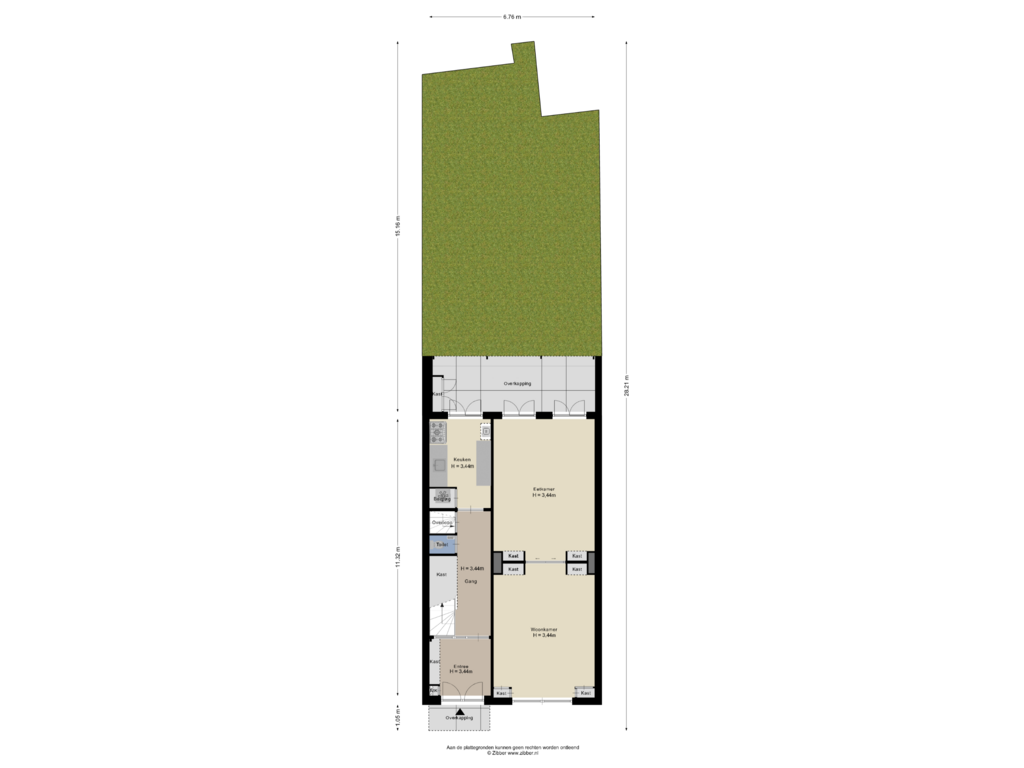 View floorplan of Begane Grond-Tuin of Dubbeldamseweg Noord 58