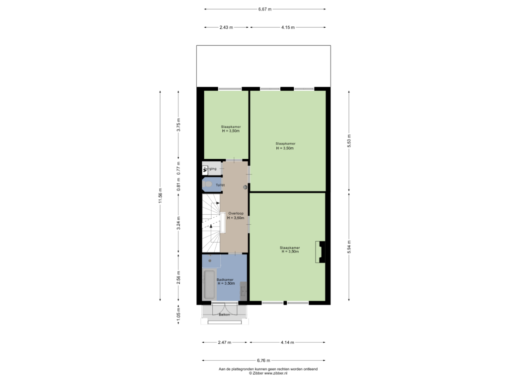 View floorplan of Eerste Verdieping of Dubbeldamseweg Noord 58