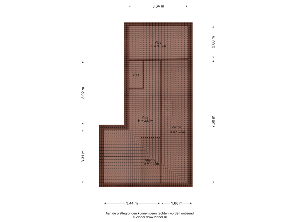 View floorplan of Zolder of Dubbeldamseweg Noord 58