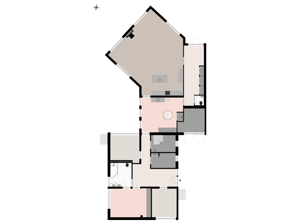 View floorplan of Begane grond of Stationsweg 2-A