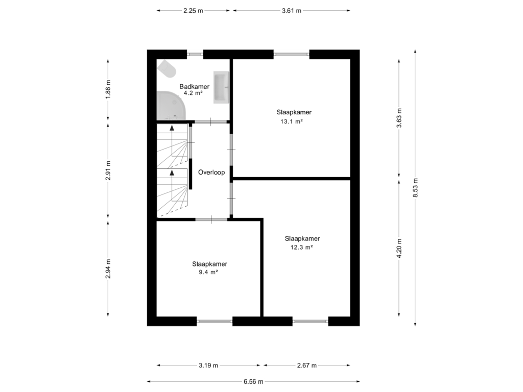 Bekijk plattegrond van 1e verdieping van Beukenhof 8