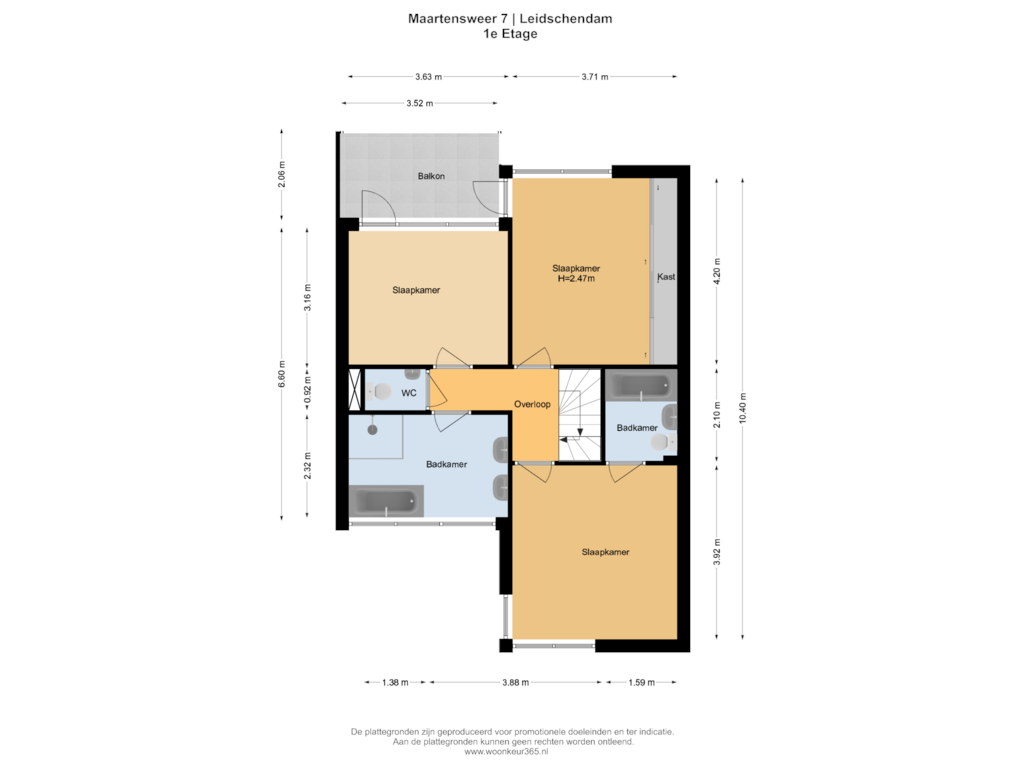 Bekijk plattegrond van 1e Etage van Maartensweer 7