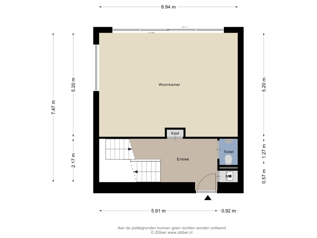 Bekijk plattegrond van Begane Grond van Boschcour 50