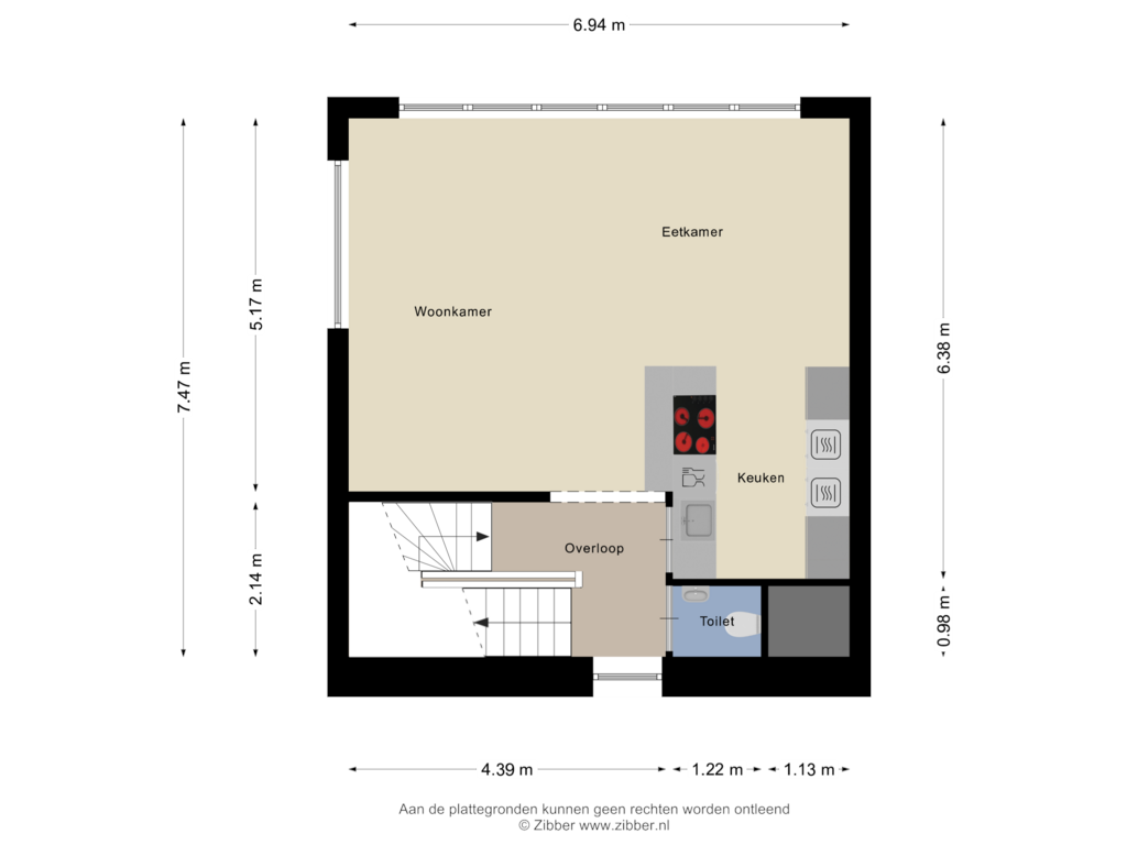 Bekijk plattegrond van Eerste Verdieping van Boschcour 50