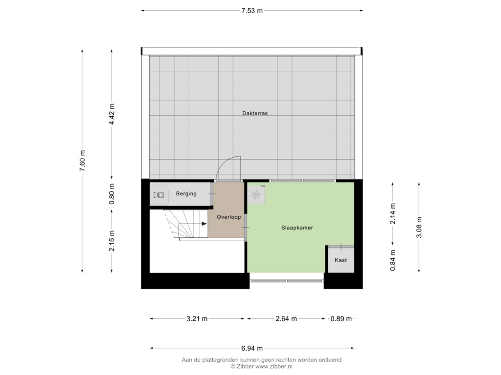 Bekijk plattegrond van Derde Verdieping van Boschcour 50