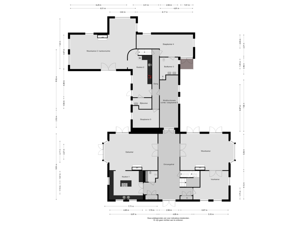 View floorplan of BEGANE GROND VILLA MET 2E WONING/KANTOOR of Westervelden 1