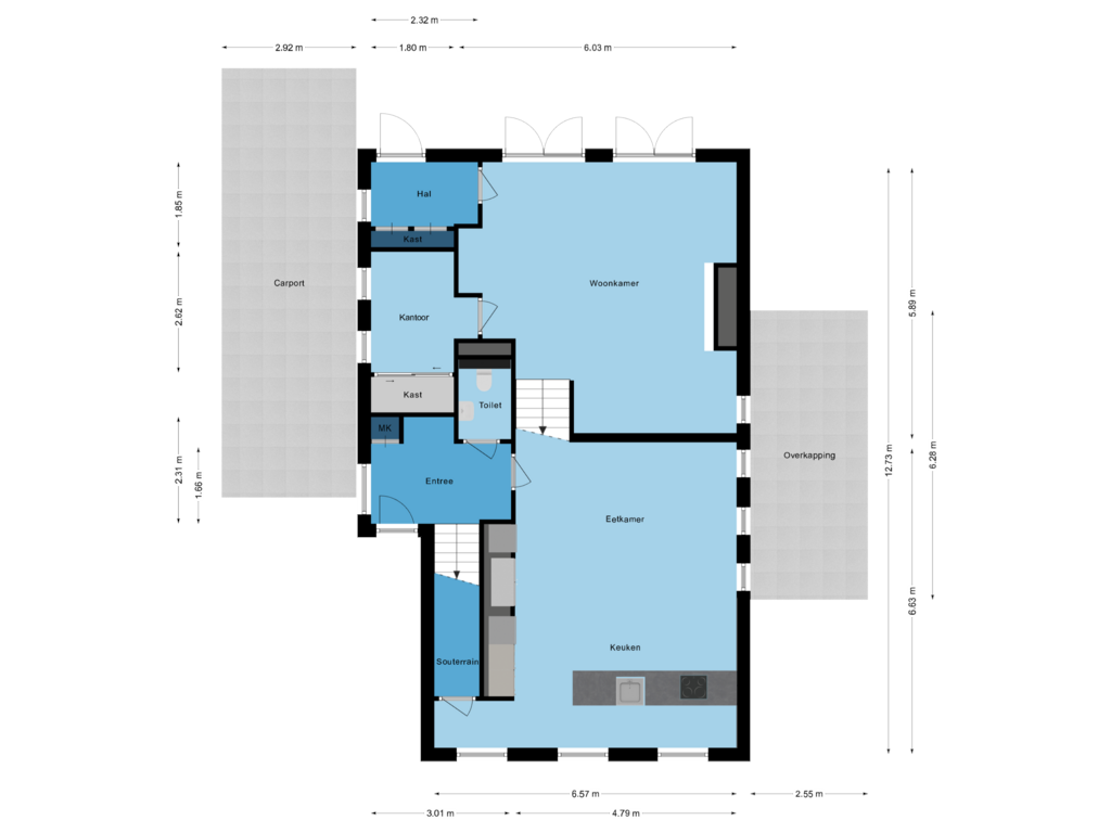 View floorplan of Begane grond of Schadewijkstraat 29